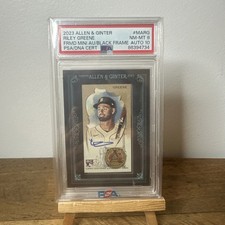 2023 Allen & Ginter Riley Greene Black Framed Mini Rookie Autograph 19/25 PSA 8
