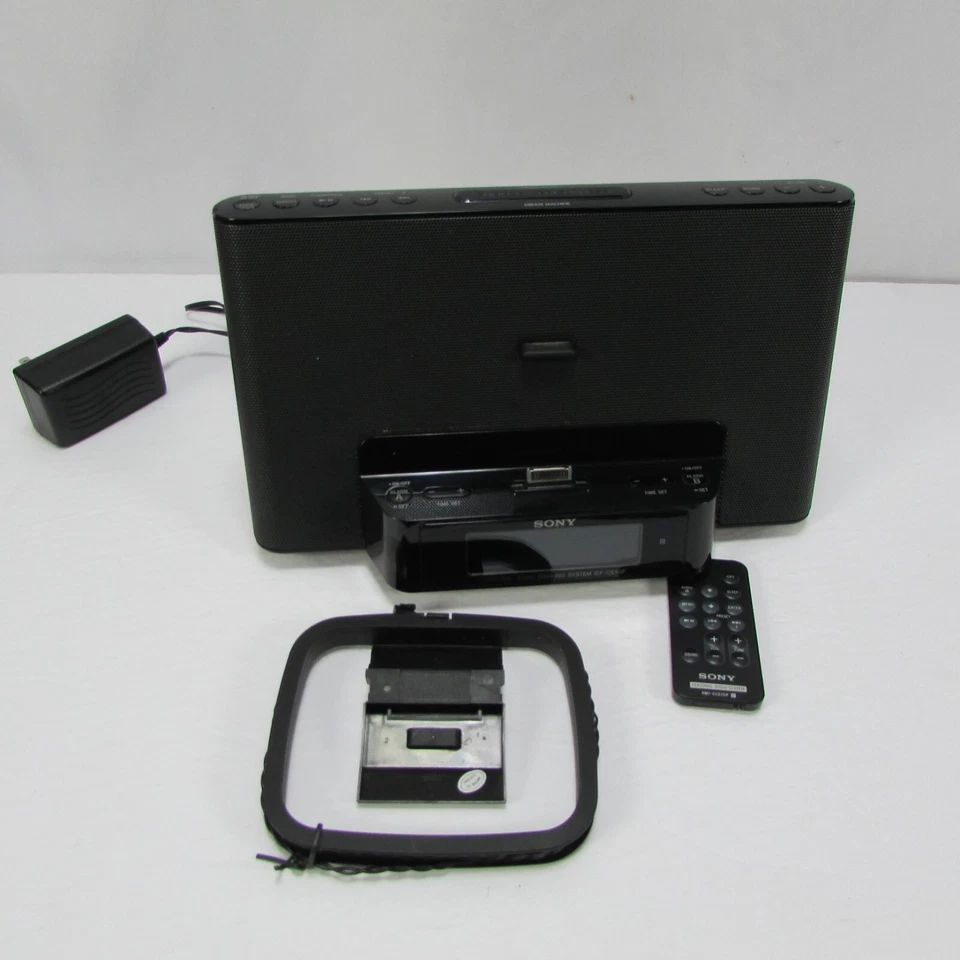 Sony Black iPhone Clock Radio Speaker Dock Dream Machine ICF-CS15iP - Image 2 of 4