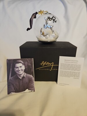 Michael Aram Reindeer Snow Globe Ornament w/ Original Box