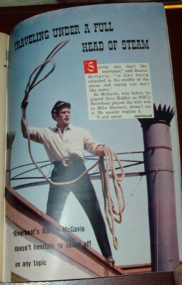 1960 TV ARTICLE ~ DARREN McGAVIN RIVERBOAT SERIES also MIKE HAMMER SERIES