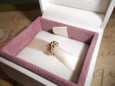 Original Original Pandora 14kt Gold & Diamant Blume Zwischenring Charm 750436D - RAR