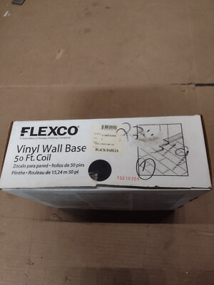 Flexco 4'' W x 50 ft Long x .080 Coil Black Dahlia Vinyl Standard Wall Base