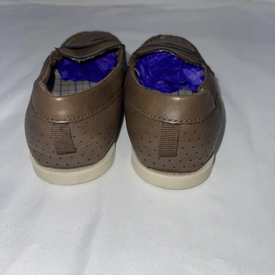 Carter's Baby мальчика платье туфли размер 11 коричневый мокасины нарядный повседневный шов - Изображение 4 из 4