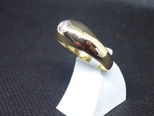 Bague Jonc En Or Jaune 18 Carats (750/1000) - Poids 5.05g, Avec Diamant, Occasion En Parfait état