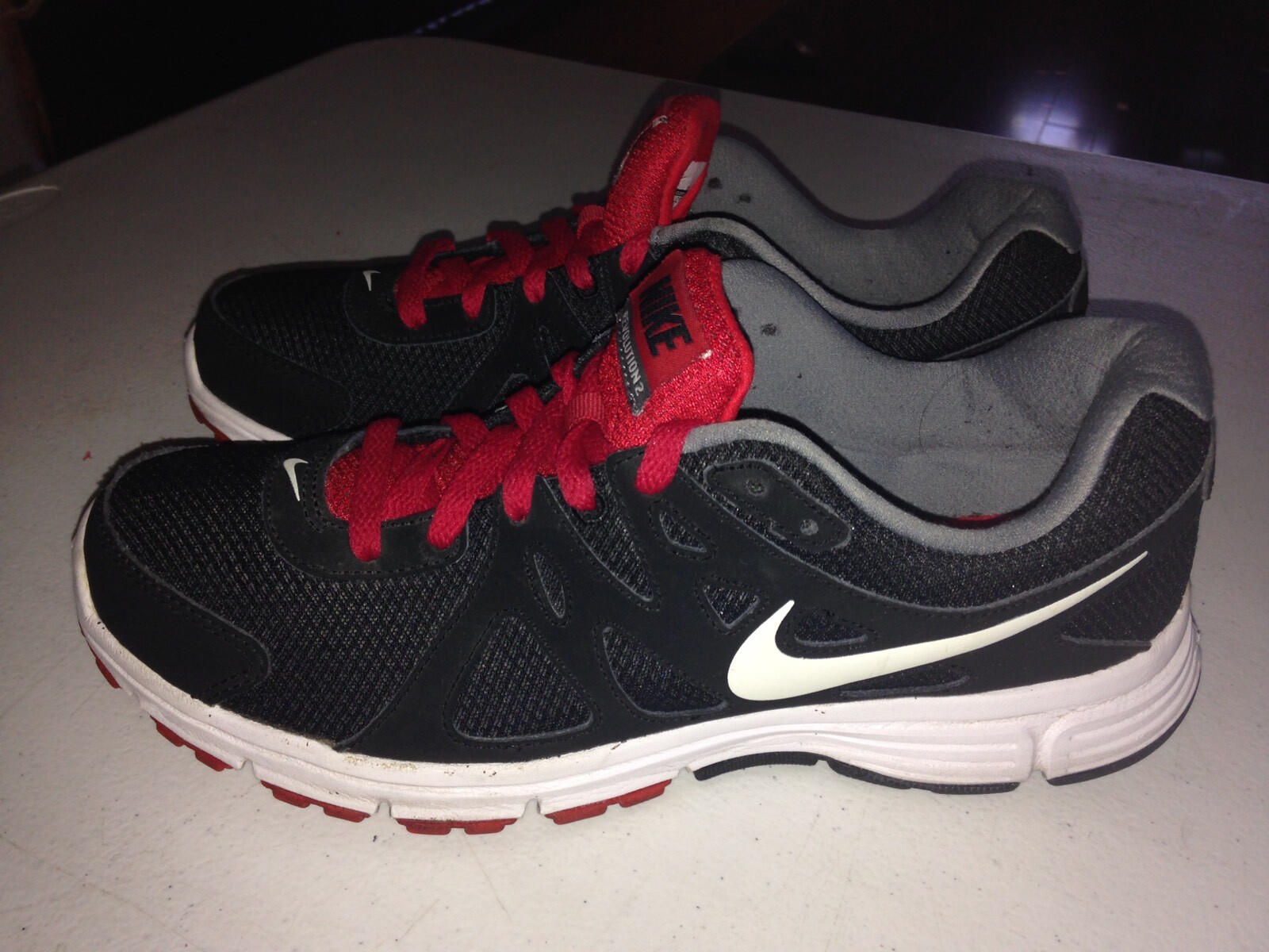 Unisex Shoes New Nike Revolution 2 Gs Shoes Black Metallic Silver Gym Red 555082 020 6 5y Clothing Shoes Accessories