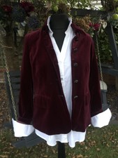 Fuchs Schmitt Burgundy Velvet Jacket With Vintage Embellished Buttons Size 12/14
