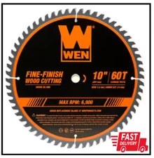 10 In. 60-Tooth Fine-Finish Professional Woodworking Saw Blade For Miter Saws An