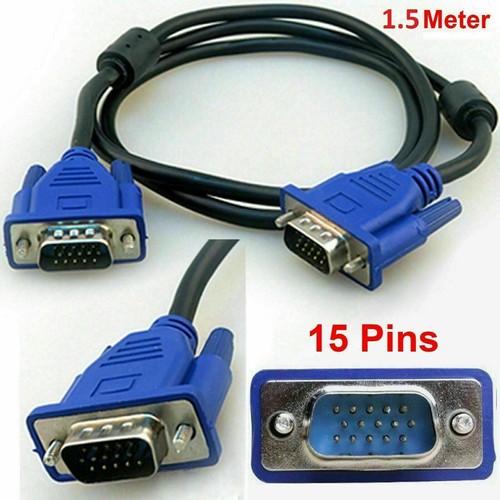 1 ,3 M VGA SVGA 15 Pin Male to Male Cable Lead Blue PC TFT LCD Monitor TV Laptop - Picture 3 of 12