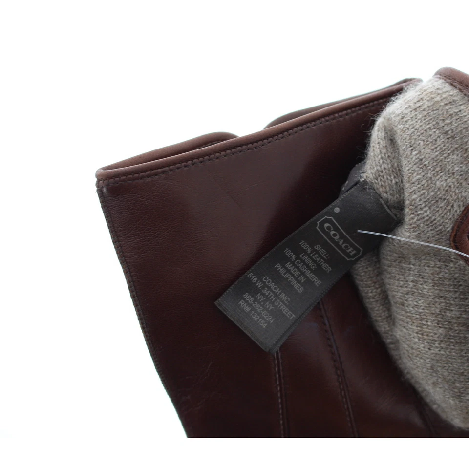 Guantes de cuero Coach Nappa, guantes de conducción de invierno para hombre, forrados de cachemir 82863 Foto 2 de 2