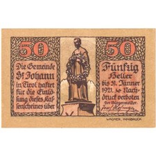 [#289621] Austria, St Johann in Tirol, 50 Heller, 1921-01-31, UNC