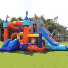 Commercial PVC Inflatable Bounce House Sports Double Water Slides with Blower US