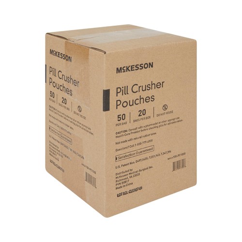 1000 McKesson Pill Crusher Pouches Single Use, Disposable - 20 Bags Of 50 - Picture 3 of 5