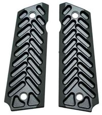 Lightweight Skeletonized Black Aluminum Grips for 1911 Full Size Gov  Clones