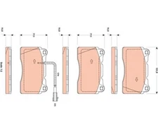 Brake pad set, disc brake TRW GDB1871 for Lancia