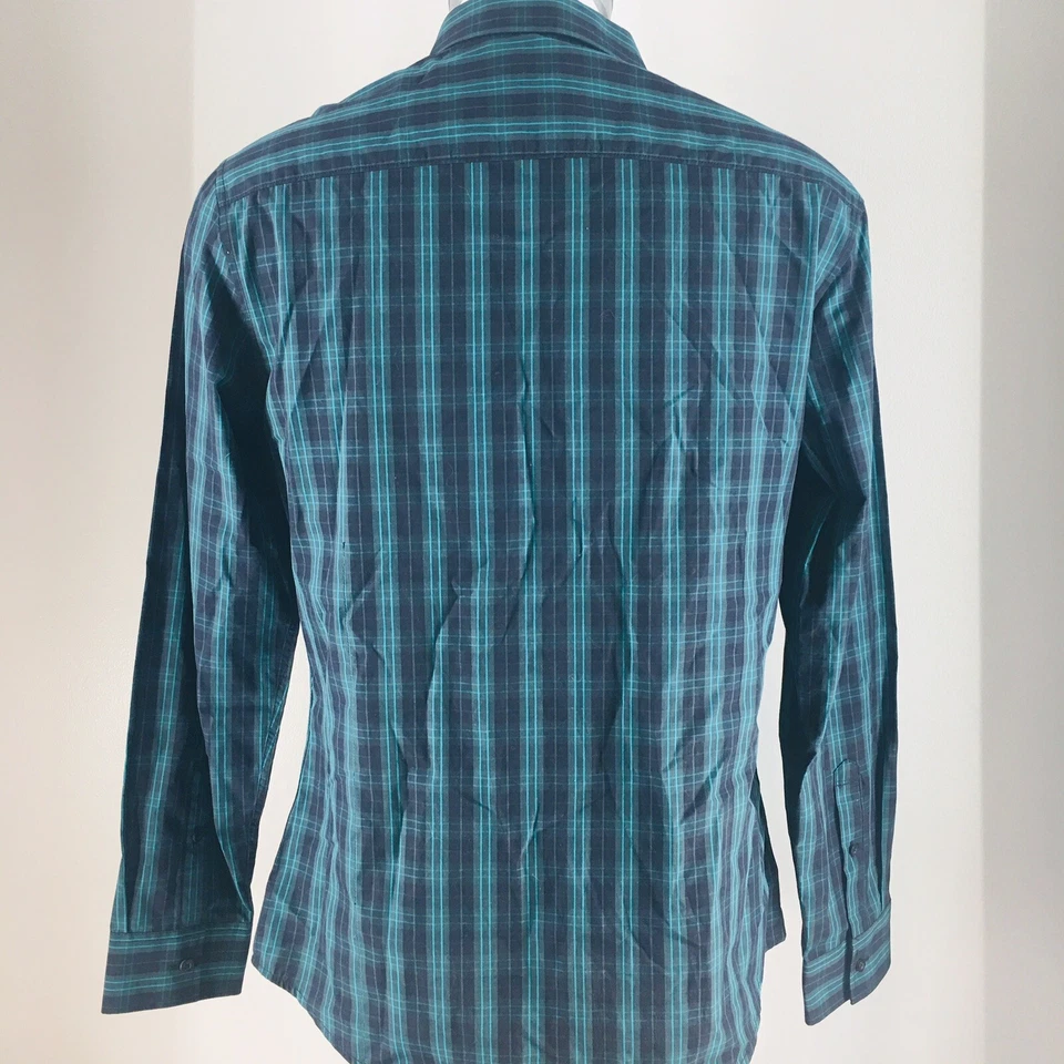 Helix Men's Sz L Modern Fit Green Black Plaid Long Sleeve Button Down Shirt  Bn3 - Image 3 of 4