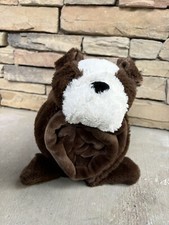 Little Miracles BULL DOG Snuggle Me Pillow Blanket SET Brown Puppy Plush Costco