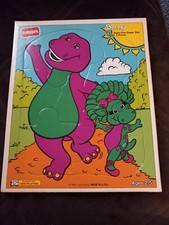 Neat Vtg. Playskool Barney and Baby Bop Tray Puzzle 1993 B