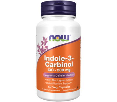 NOW Indole-3-Carbinol (I3C) 200 mg 60 Veg Caps EXP:10/2026 SALE!!!!!
