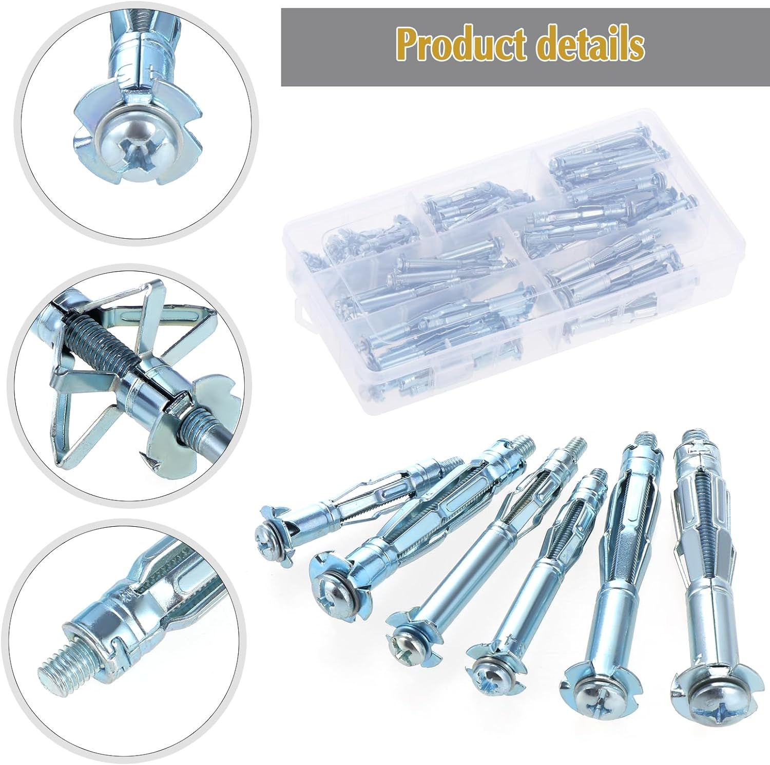 Hohlraumdübel M6x52mm - 30 Stück Metall-Spreizdübel Für Gipskarton & Hohlwände