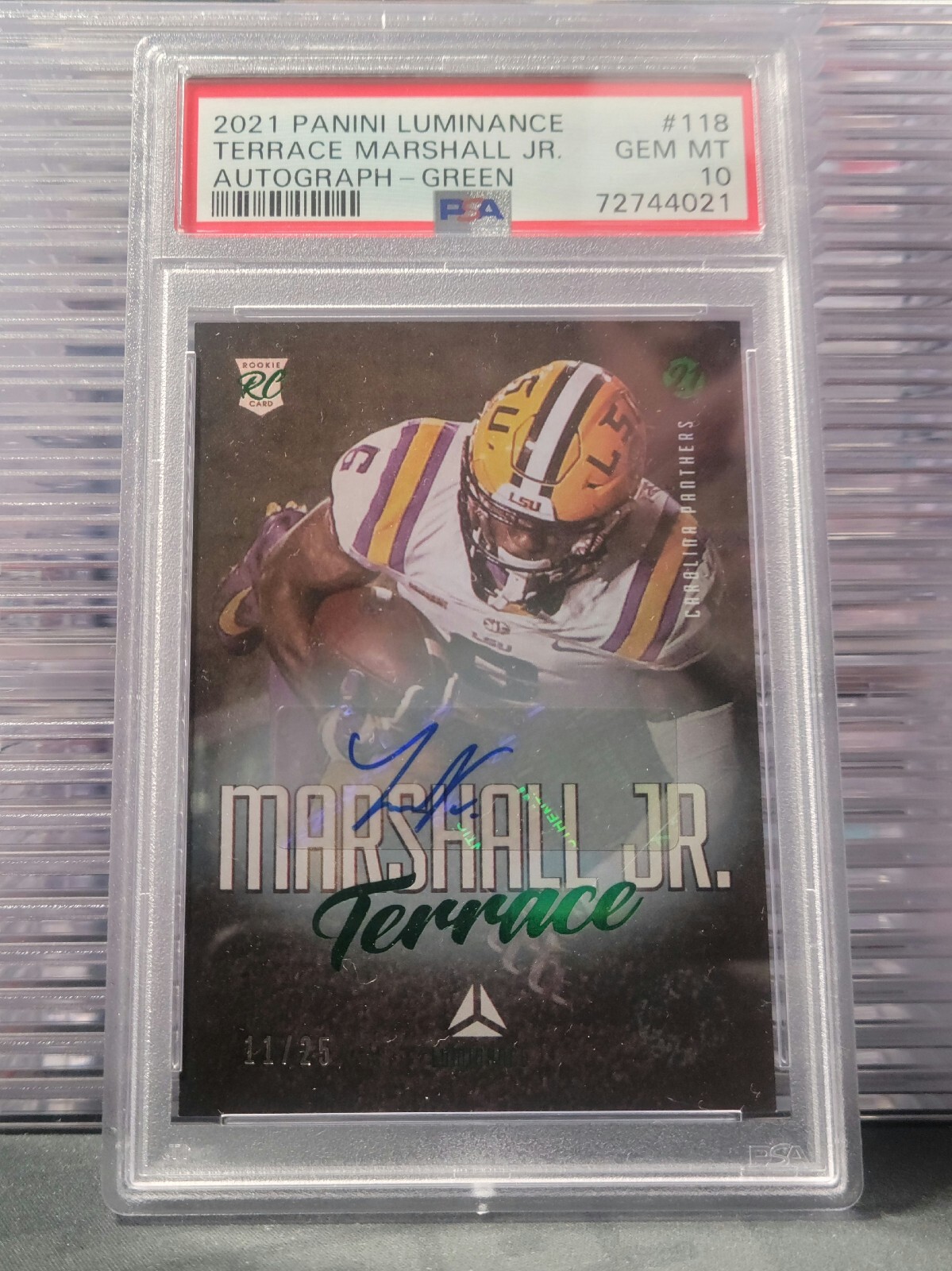 Terrace Marshall Jr. Panini Luminance Autographs #118 Green
