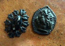 BLACK MOURNING PIECES/BROACH AND PENDANT