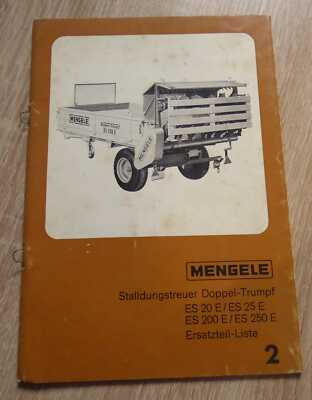 Mengele Manure Spreader Double Trump ES20 ES25E ES200E ES250E Parts List