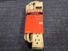 Power Strip Staples 6 Outlet Surge Protector Power Strip w/ 3 ft Cord  New 2x