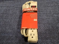 Power Strip Staples 6 Outlet Surge Protector Power Strip w/ 3 ft Cord | New 2x