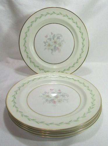 PARAGON England Fine Bone China 5 Dinner Plates Vintage Z684 Green Laurel GC - Picture 2 of 10