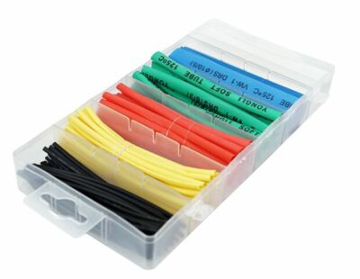 100-tlg Schrumpfschläuche Heat Shrink Set 100St mit BOX und TÜTE Farbe MIX
