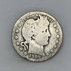 1909 Barber Liberty Head Silver Quarter Philadelphia Mint Estate Collection Coin