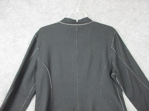 Soft Surroundings Cardigan Womens Large Black Tunic Artsy Jacket Raw Hem Sweater - Picture 12 of 14