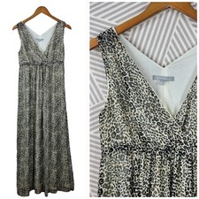 NY Collection Dress Size Small Maxi Layered Animal Print Cheetah Leopard Long