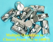 Cross Dowels / Barrel Nuts M6 x P1.0 20mm x 10mm Centered Zinc Slotted Steel CNC