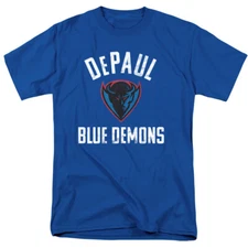 DePaul University Adult T-Shirt Blue Demons Logo, Royal Blue, S-5XL