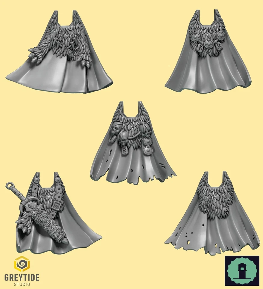 Space Wolves Cloaks - BITS MULTILISTING - Greytide Studio - Primal Hounds