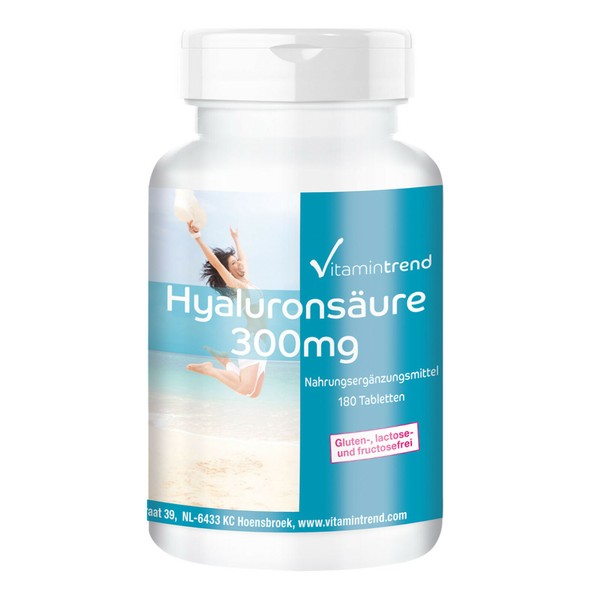 HyaluronsäUre 300 Mg -180 Tabletten FüR 1/2 Jahr, Hochdosiert Vegan Vitamintrend-image