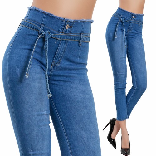 Jeans donna pantaloni skinny vita alta elasticizzati cintura sexy TOOCOOL  VI-125 | eBay