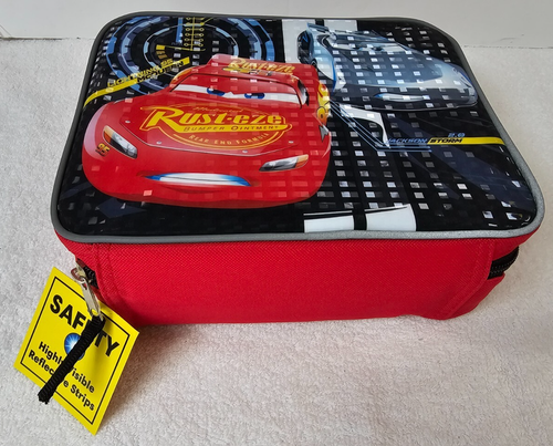 Disney Cars 3 Lightning McQueen Jackson Storm borsa pranzo isolata scatola nuova con etichetta - Foto 3 di 8