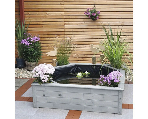 Hochteich promadino Miniteich Hochteich mit 4 seitl. Pflanzzonen, grau
