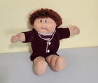 Cabbage Patch Boy Doll 1986 Auburn Hair Brown Eyes Burgundy Velvet 3 Piece Suit