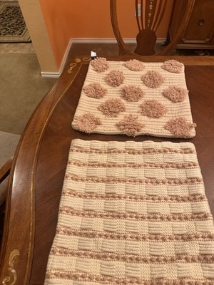 Lifestyles Blush Geometric 18 in. x 18 in. Pillow CASES A SET OF 2