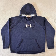 Under Armour Storm Cold Gear Hoodie Blue Pink Camo Logo Women's Size Large