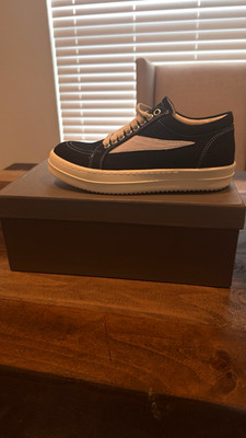 Rick Owens DRKSHDW Unisex Low Top Lace-Up Cloth Colorblock Sneakers New w/ Box