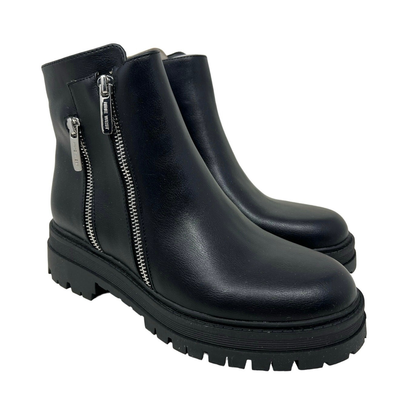 SAOLA Stivali Nine West Pulls 3 suola a strappo in ecopelle con dettagli di cerniera 7