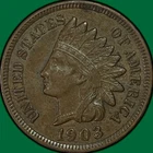 1903 Indian Head Cent Almost Uncirculated AU Coin #41142