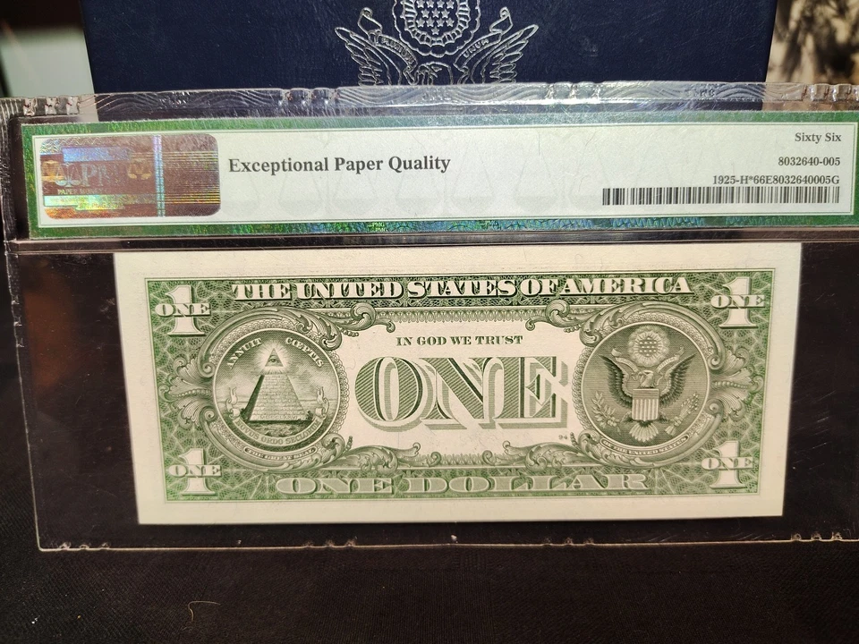 PMG $1 1999 FRN St. Louis Fr#1925-H* S/N H02306583* pp H FW EPQ 66 Gem Unc. - Image 2 of 2