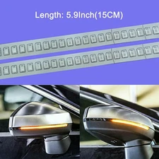 2x Car Rearview Mirror 28SMD LED Strip Lamp Flowing Turn Signal Side Lamp Amber
