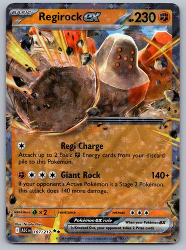Regirock ex 107/217 ASC Ascended Heroes Holo NM