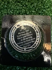 WINSTON CHURCHILL SILVER PROOF MEDAL VE DAY 1945 VICTORY